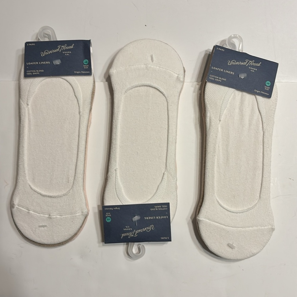 Universal Thread Cotton Blend Loafer Liners 3 Pack Bundle of 3 - Picture 3 of 12